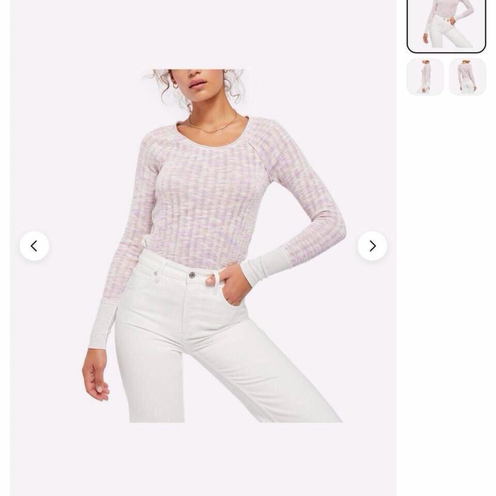 Free People Spaced Out Tee. Size Large. NWT. Pink and Purple Combo.